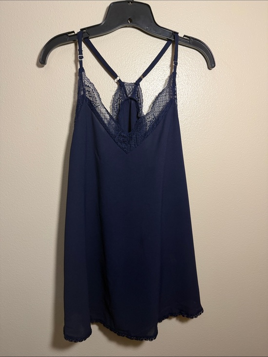 Tops - Navy Lace-Trim Camisole Top